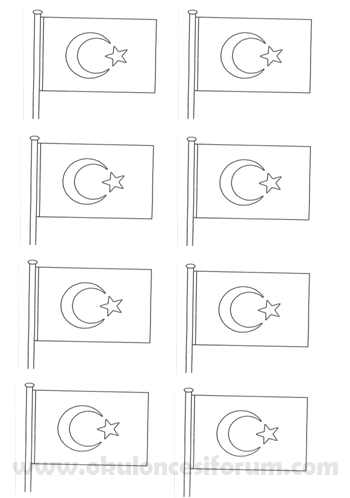 Bayrakli Turkiye Haritasi Ataturk Ve Turk Bayragi Boyama Sayfalari